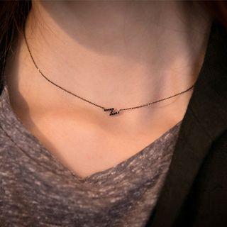925 Sterling Silver Lightning Pendant Choker