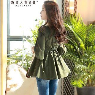 3/4-sleeve Gathered-waist Blouse