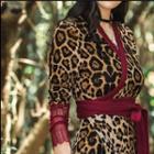 Leopard Print Long-sleeve Midi Sheath Dress
