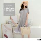 Mesh Panel Short Sleeve A-line T-shirt Dress