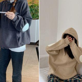Hooded Elbow-patch Napped Sweatshirt