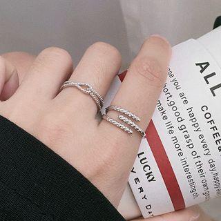 Sterling Silver Layered Open Ring Ring - Silver - One Size
