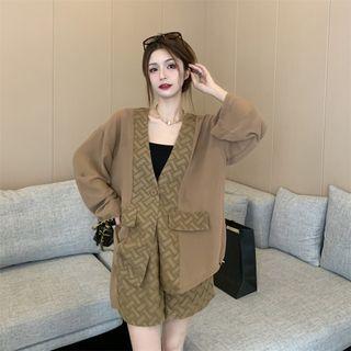 Patterned Single-button Jacket / Shorts