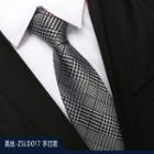Genuine Silk Houndstooth Neck Tie Zsld017 - Black - One Size