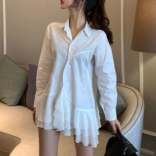 Frill Hem Shirt As Shown In Figure - One Size