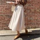 Band-waist Flare Skirt Cream - One Size