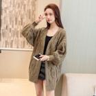 Cable-knit Loose-fit Cardigan