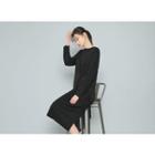 Buckled-waist Long T-shirt Dress