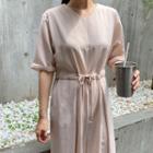 Drawcord-waist Culottes Jumpsuit