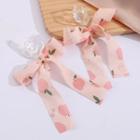 Floral Bow Drop Earring 1 Pair - S925 Silver - Pink - One Size