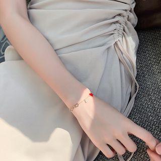 Heart Bracelet 2252 - Bracelet - Red Heart - Rose Gold - One Size