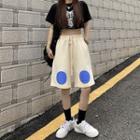 Circle Print Wide Leg Sweatshorts