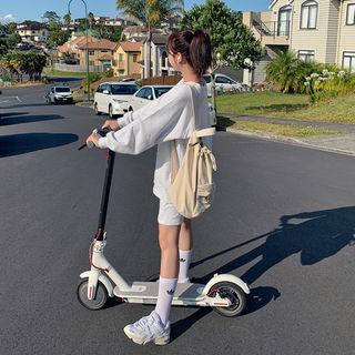 Set: Raglan-sleeve Pullover + Drawstring-waist Shorts