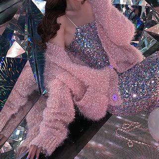 Furry Cardigan Pink - One Size