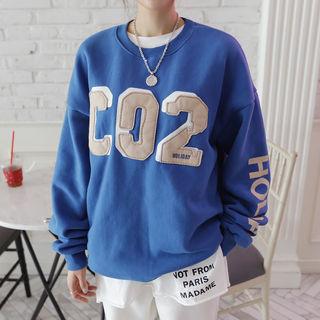 Brushed-fleece Lined Appliqu  Sweatshirt