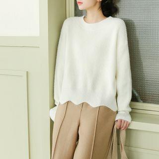 Scalloped-trim Sweater