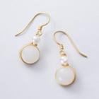 925 Sterling Silver Faux Pearl Gemstone Dangle Earring 1 Pair - S925 Silver - As Shown In Figure - One Size