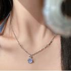 Moonstone Pendant Alloy Necklace Silver - One Size