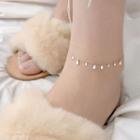 925 Sterling Silver Rhinestone Anklet 925 Silver - Anklet - Water Drop - Silver - One Size