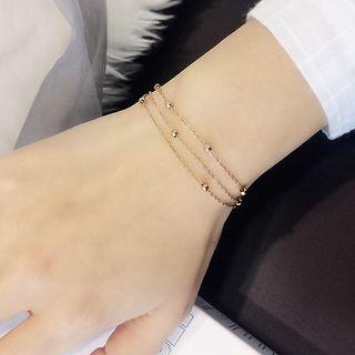 Beaded Chain Layered Bracelet As Shown In Figure - One Size
