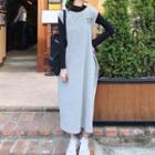 Long-sleeve Turtleneck T-shirt / Sleeveless Maxi Dress
