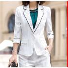 3/4-sleeve Blazer / Sleeveless Blouse / Dress Pants / Set