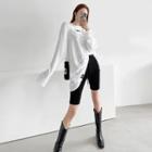 Letter Patch Long T-shirt