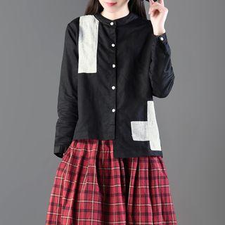 Asymmetric Color Block Shirt