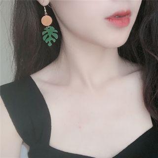 Wooden Dangle Earring / Clip On Earring