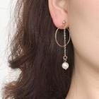 Non-matching Faux Pearl Geometric Fringed Earring Stud Earring - 0147 - 1 Pair - Non Matching - Gold - One Size