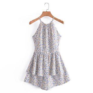 Spaghetti-strap Floral Romper