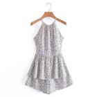 Spaghetti-strap Floral Romper