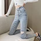 High Waist Distressed Skinny Jeans (various Designs)