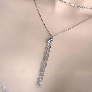 Alloy Rhinestone Layered Choker Necklace As Shown In Figure - One Size
