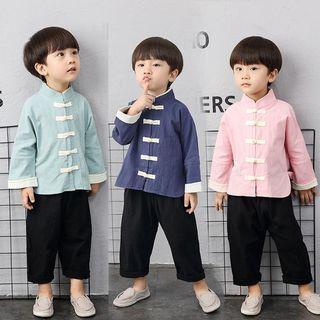 Contrast Trim Cheongsam Top / Pants