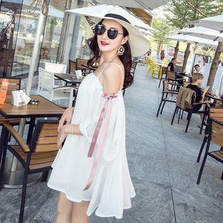 Off Shoulder A-line Chiffon Dress