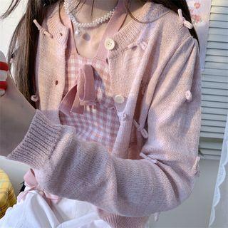 Bow Accent Knit Cardigan