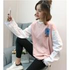 Printed Two-tone Long-sleeve T-shirt