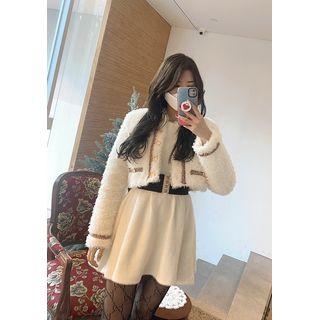 Buttoned Crop Boucl  Jacket