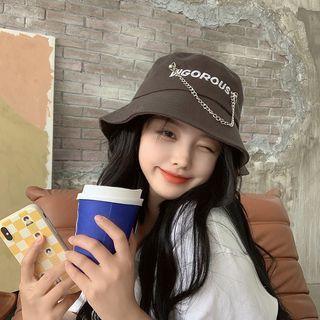 Lettering Chained Bucket Hat