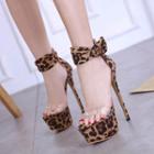 High-heel Platform Leopard Print Sandals