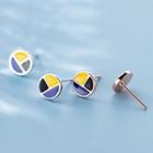 Color Block Sterling Silver Earring
