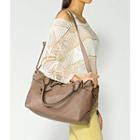 Hangtag-accent Satchel Cocoa - One Size