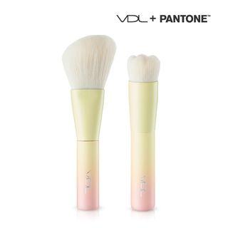 Vdl - Mini Brush (pantone Edition): Mini Liquid Foundation Brush 1pc + Mini Powder Brush 1pc 2pcs