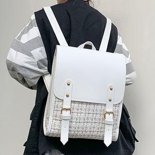 Tweed Panel Square Backpack