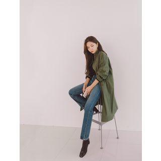 Plus Size Stand-collar Raglan-sleeve Parka