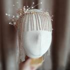 Wedding Faux Pearl Fringed Headpiece Silver - One Size