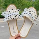 Dotted Ruffle Slide Sandals