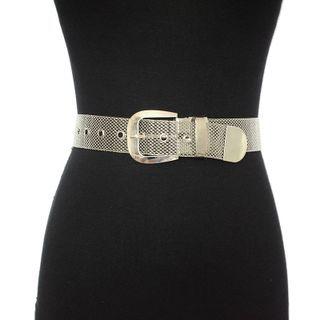Mesh Metal Grommet Belt Silver - One Size