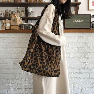 Animal Print Tote Bag Leopard - Brown - One Size